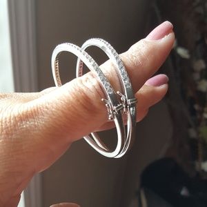 SOLD!Set of Two 925 Sterling Half Infinity Bangles